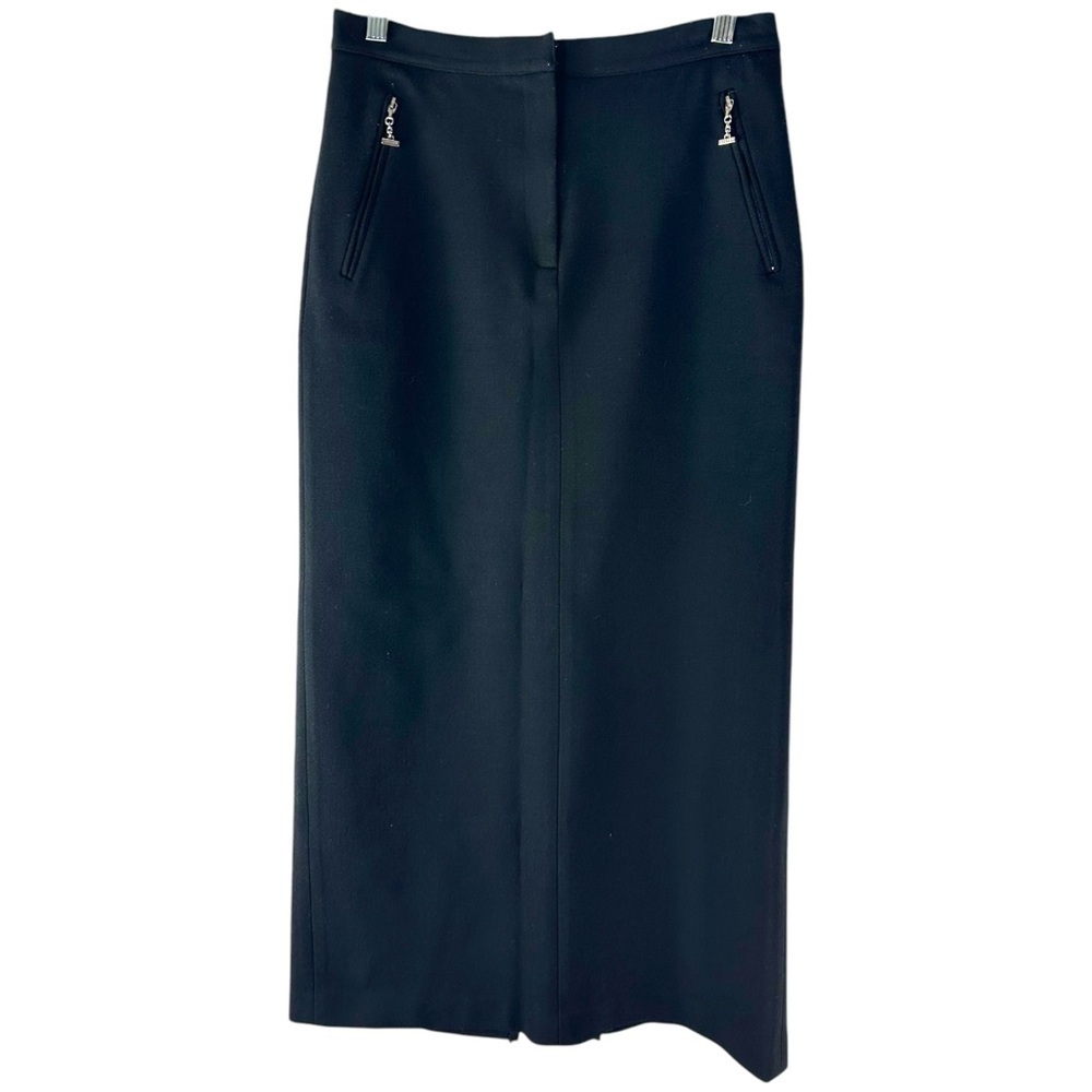 LAUREN Ralph Lauren Vintage Black Wool Blend Long Full Length Skirt Size 8